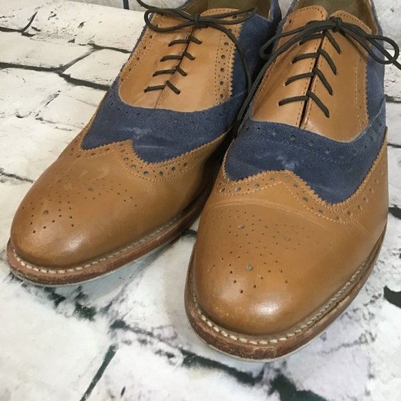Samuel Wndsor Shoes Mens Size 12 Classic Wingtip Oxfords Lace Up Leather - Picture 3 of 14